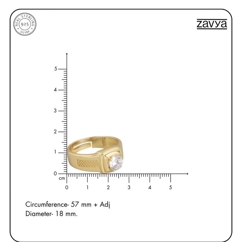 925 Silver Solitaire Plated Ring with 925 Hallmark